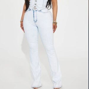 Walk The Walk High Rise Flare Jeans - Bleach Blue Wash (5)